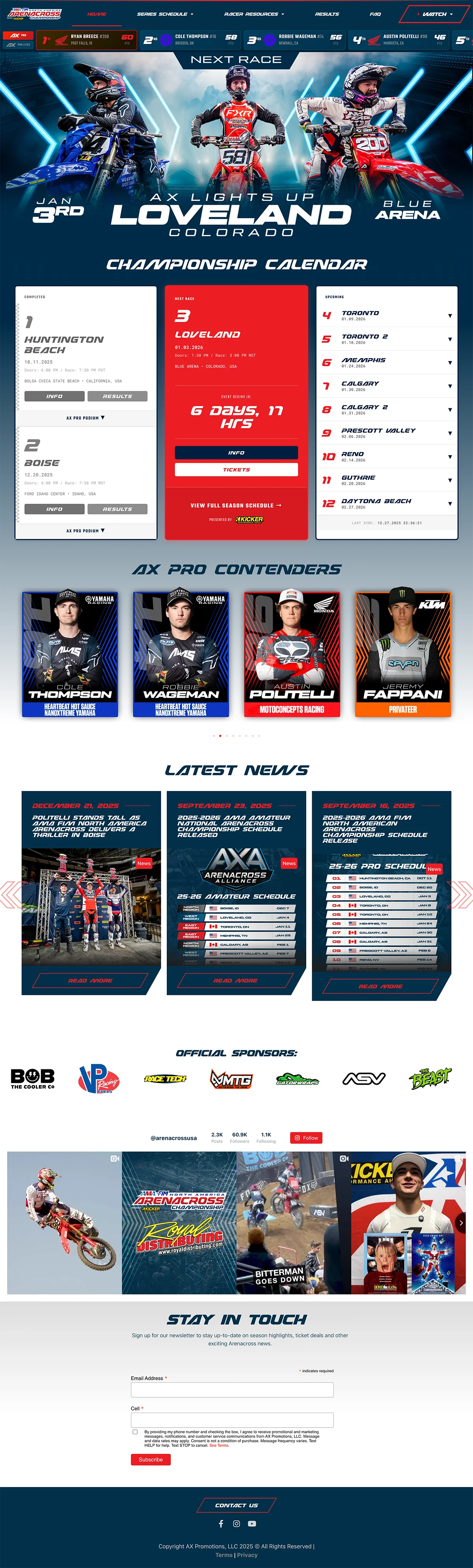 Arenacross homepage